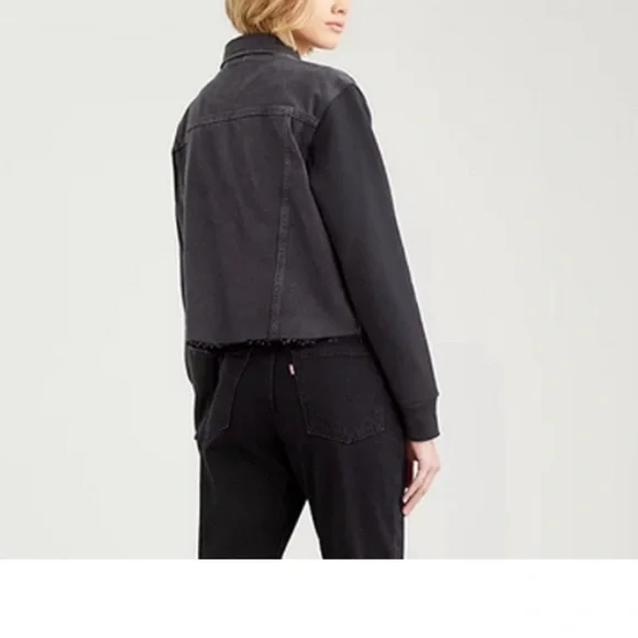Levi’s Women’s Ex-Boyfriend Hybrid Trucker Charcoal Jean Jacket Size Small NWT